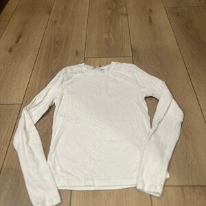 TNA White Ribbed Long Sleeve Top